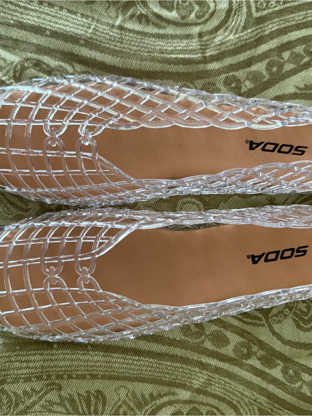 Soda Clear Woven Jelly Flats - Transparent